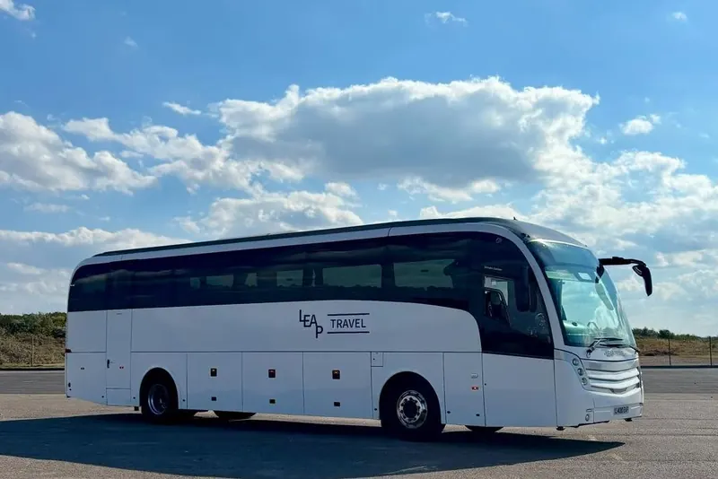 Leap Travel 48-seat Levante executive coach at Southport