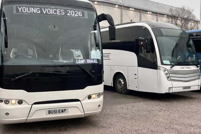 Leap Travel coaches on a school trip